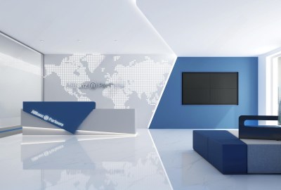 现代办公前台3D模型下载